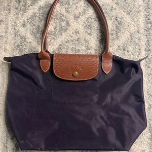 Longchamp La Pliage Purple Tote Purse Handbag